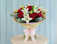 Букет цветов из:  Лилии и Розы в Хрипань