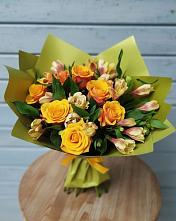 Букет цветов из:  Альстромерии и Розы в Хрипань