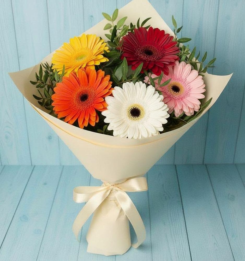 Букет цветов из: Герберы в Хрипань