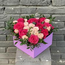 Цветочная композиция из Розы в коробке в Хрипань