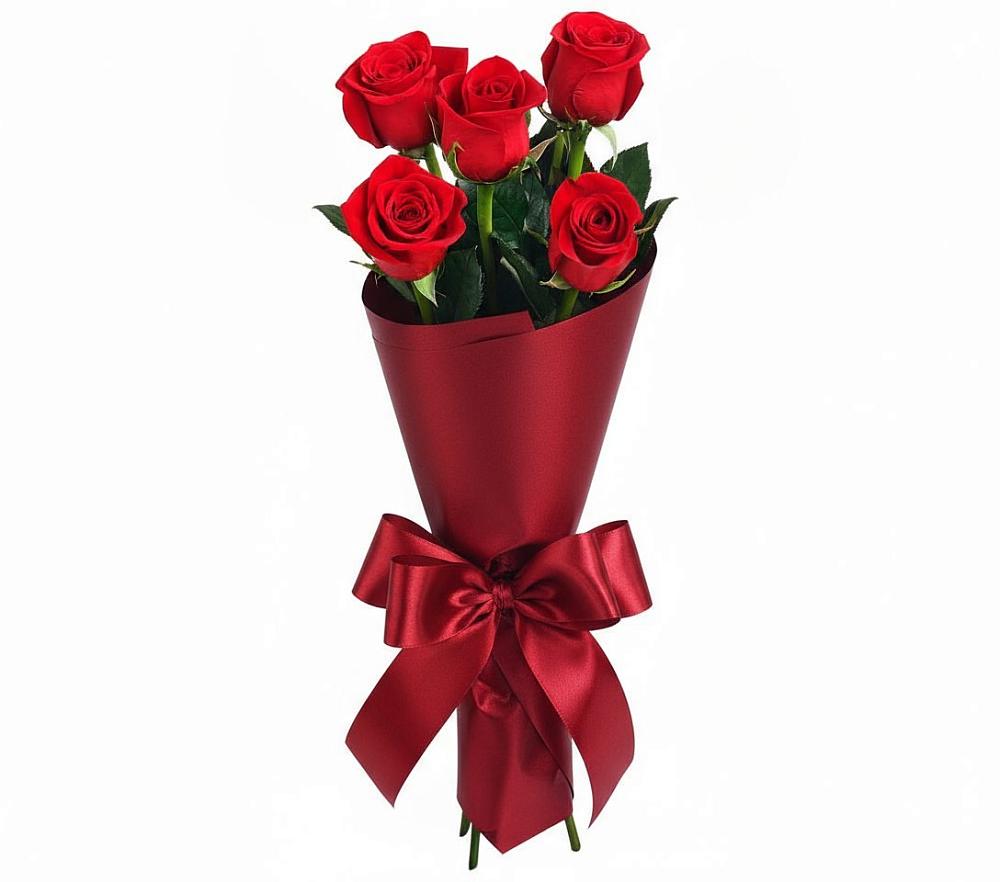 Букет 5 Красных роз Эдлесс Лав в Хрипань