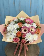 Букет цветов из:  Розы, Герберы и Хризантемы в Хрипань