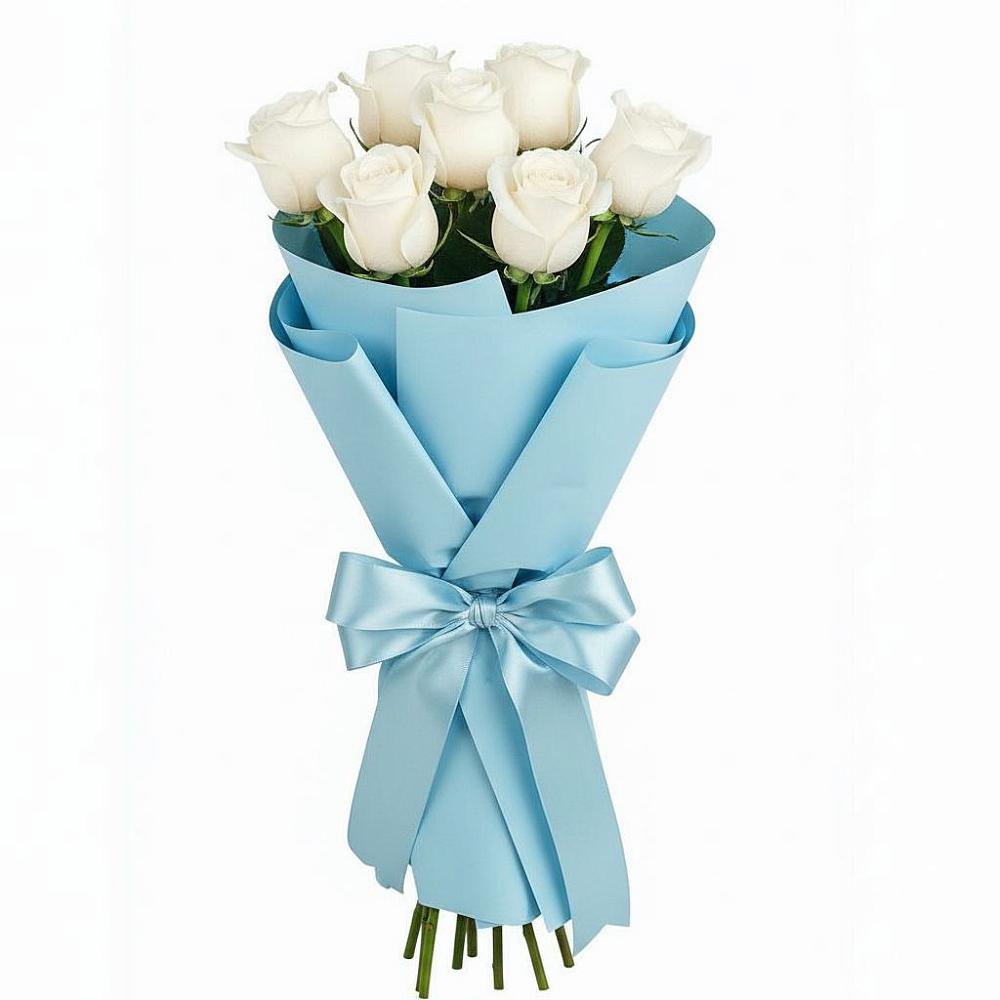 Букет 7 белых роз Проуд в Хрипань
