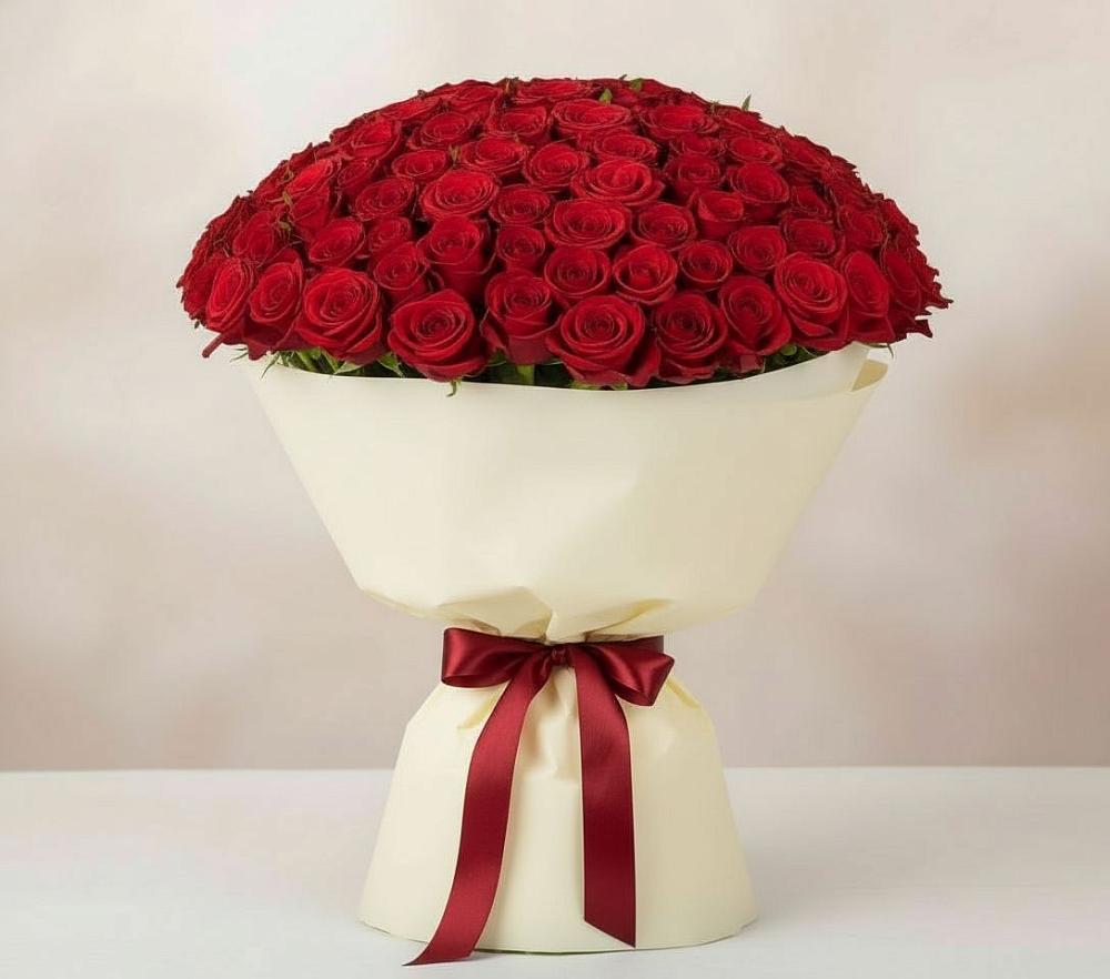 Букет 101 Красная роза Милано в Хрипань