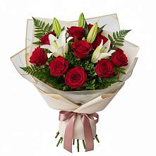 Букет цветов из:  Лилии и Розы в Хрипань