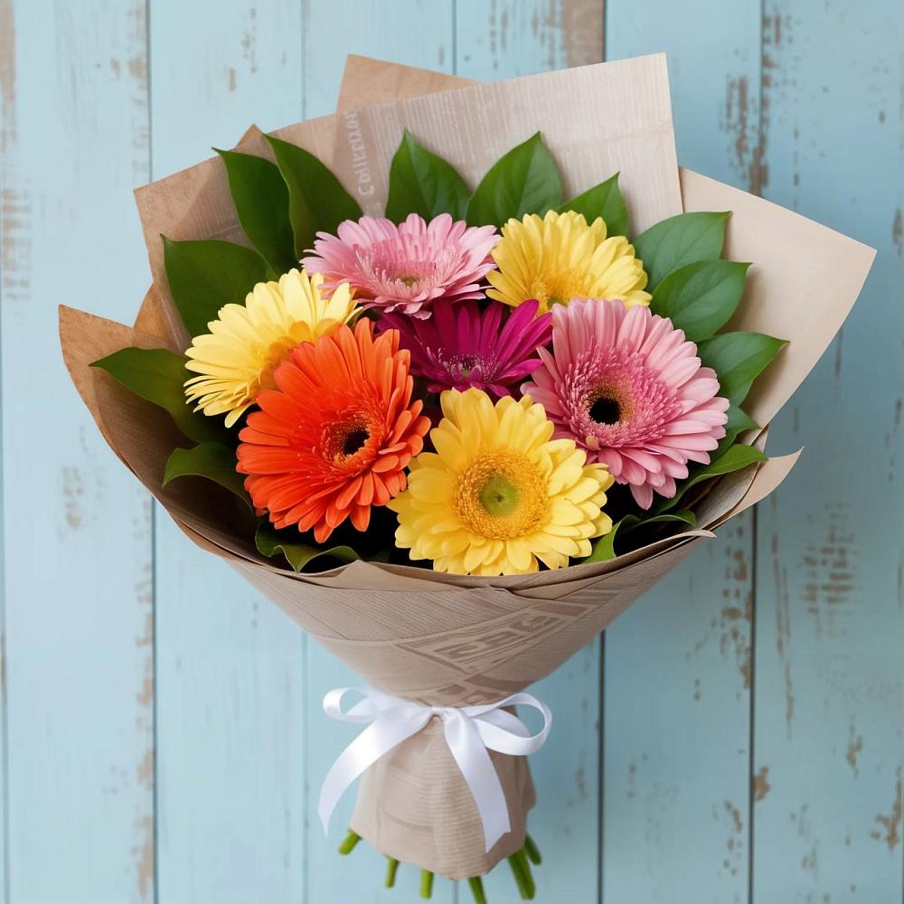 Букет цветов из: Герберы в Хрипань