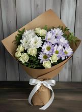 Букет цветов из:  Хризантемы и Розы в Хрипань