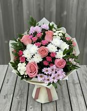 Букет цветов из:  Альстромерии, Гвоздики, Розы и Хризантемы #REPLACE_PRED# Хрипань