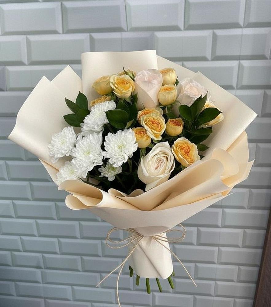 Букет цветов из: Розы и Хризантемы в Хрипань