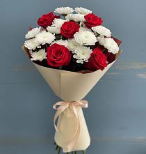 Букет цветов из:  Розы и Хризантемы в Хрипань