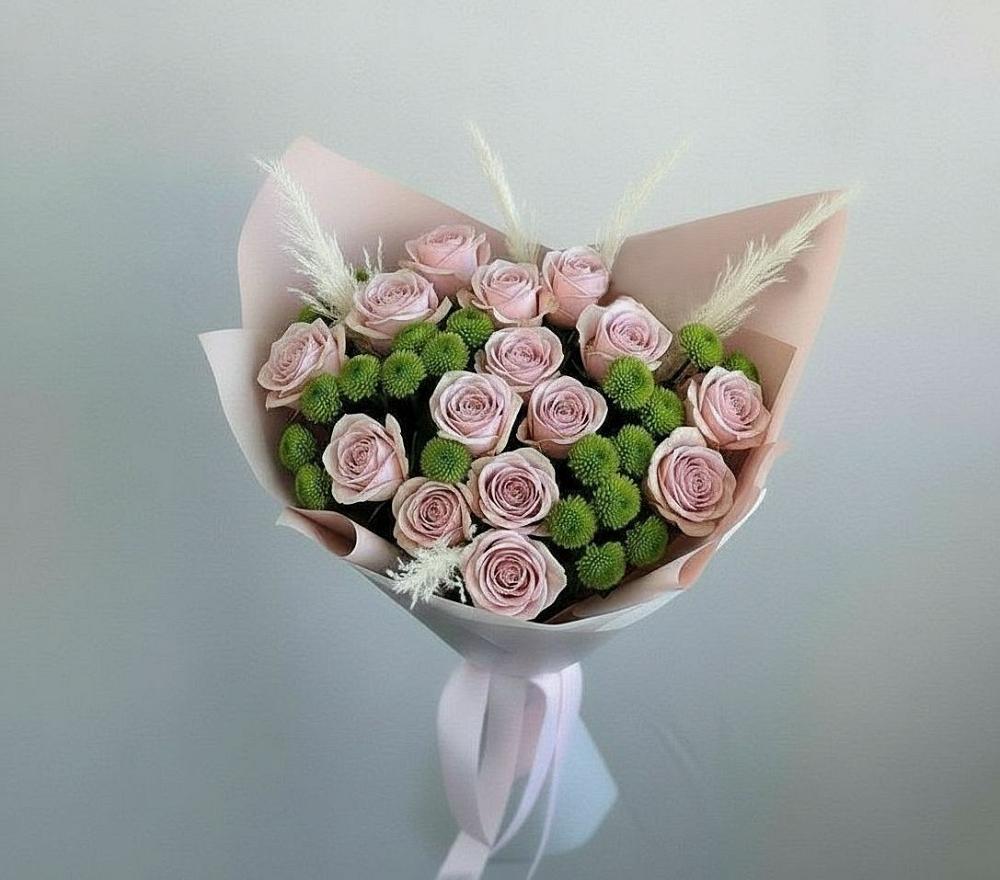 Букет цветов из: Розы и Хризантемы в Хрипань