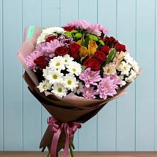 Букет цветов из:  Розы, Хризантемы и Альстромерии #REPLACE_PRED# Хрипань
