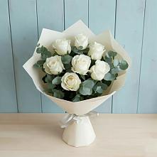 Букет Белые розы в Эвкалипте #REPLACE_PRED# Хрипань