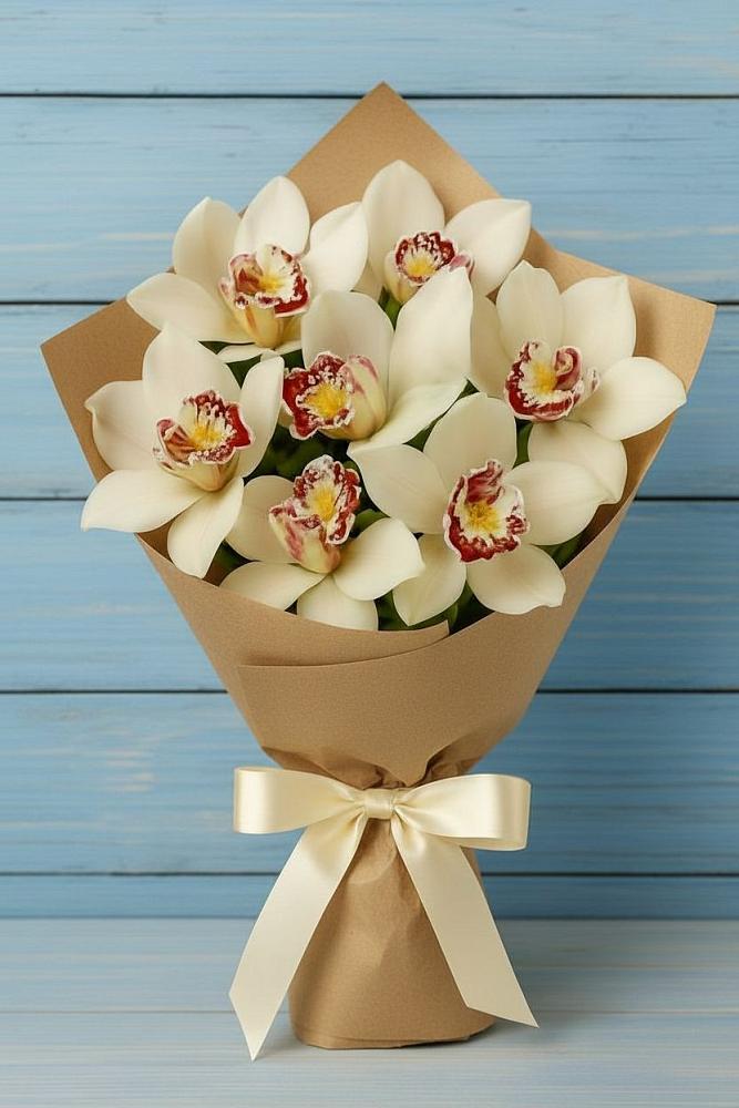 Букет цветов из: Орхидеи и Розы в Хрипань